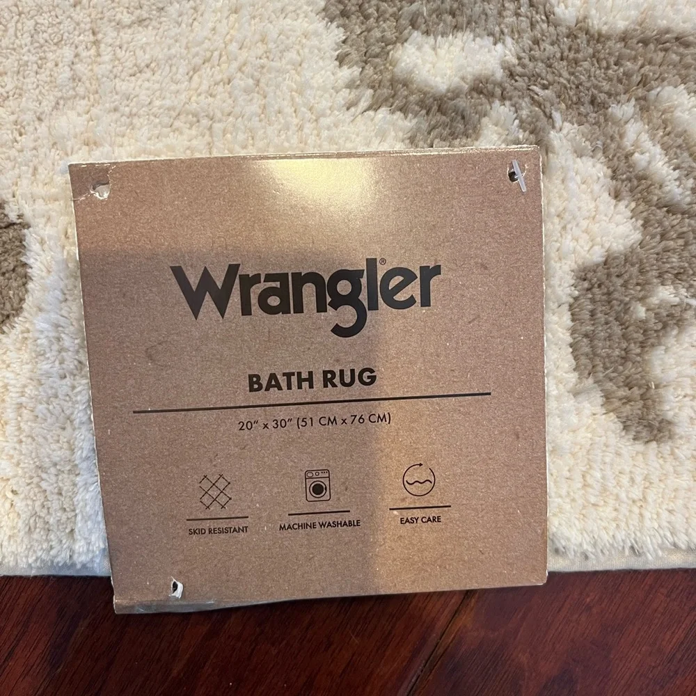 Wrangler Cream and Brown Cowboy Boot Bath Rug